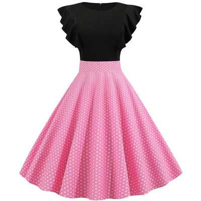 Rockabilly Sukienka Z Krótkim Rękawem