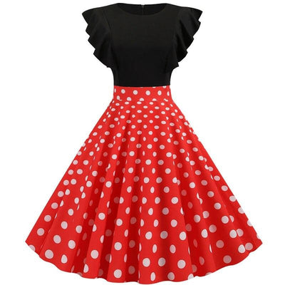 Rockabilly Sukienka Z Krótkim Rękawem