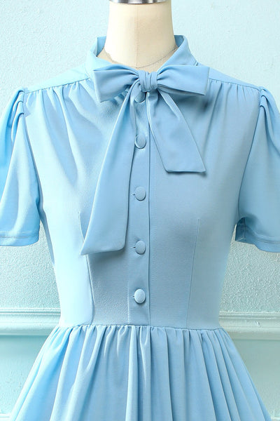 Niebieska Sukienka Vintage Z Lat 50