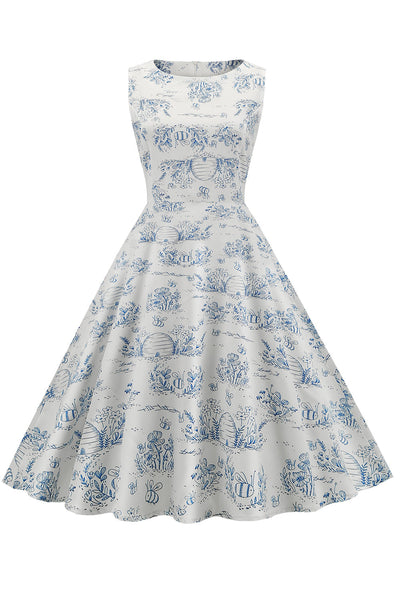 Sukienka W Kwiatowy Wzór Z Lat 50. XX Wieku