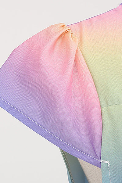 Tęczowa Sukienka W Stylu Lat 50