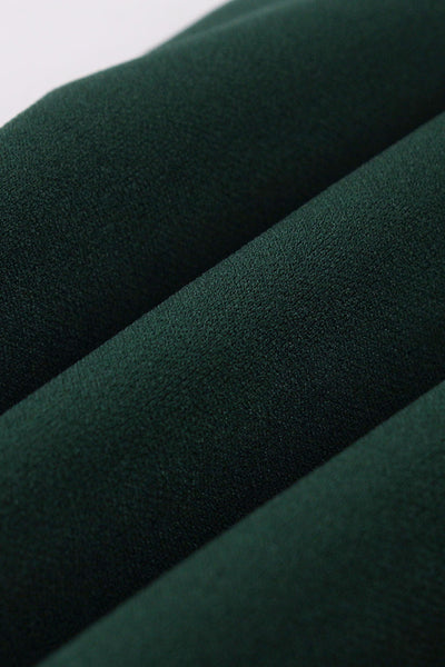 Ciemnozielona Sukienka Z Falbanką W Stylu Vintage