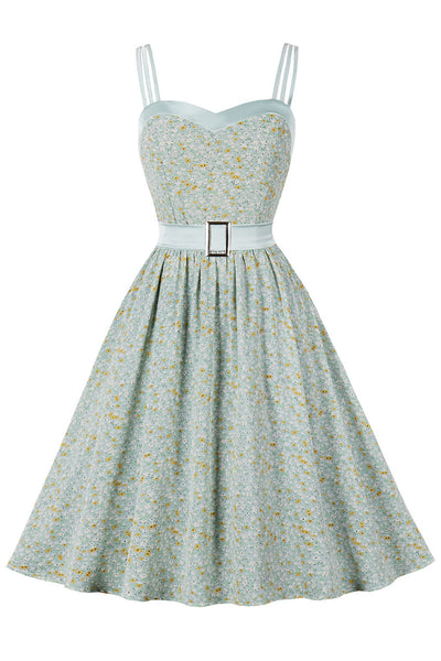 Sukienka Bez Rękawów W Stylu Vintage Z Kwiatowym Nadrukiem