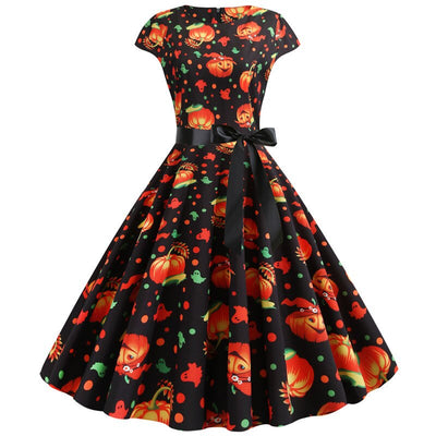 Rockabilly Dyniowa Sukienka