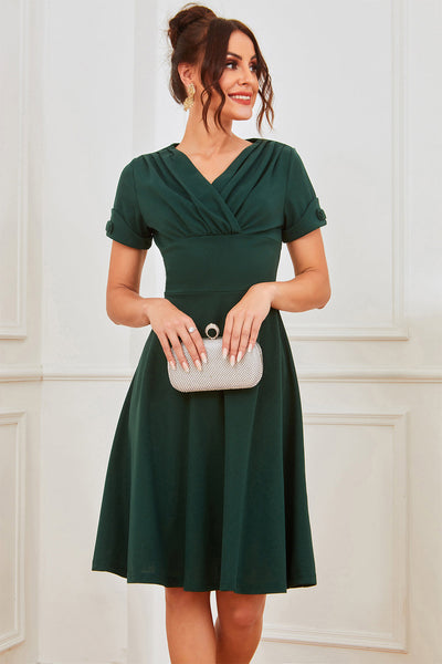 Trapezowa Sukienka W Stylu Vintage O Średniej Długości