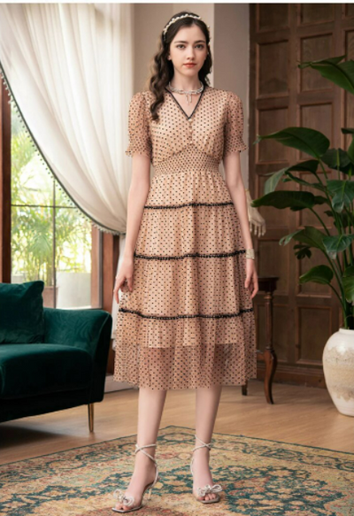 Szampańska Sukienka Vintage Z Lat 40