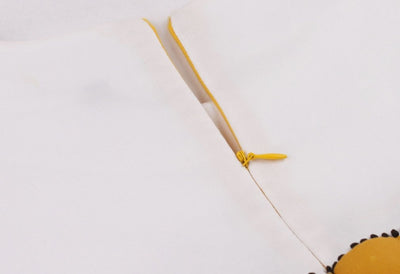 Ładna Żółta I Biała Sukienka W Stylu Vintage