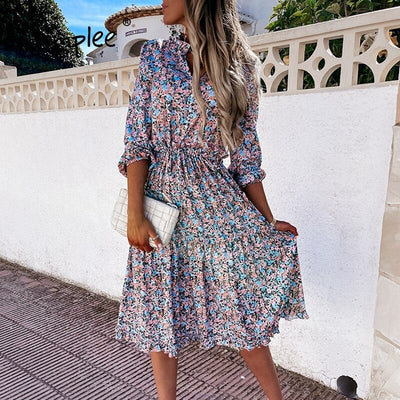 Sukienka Maxi W Kwiaty W Stylu Vintage