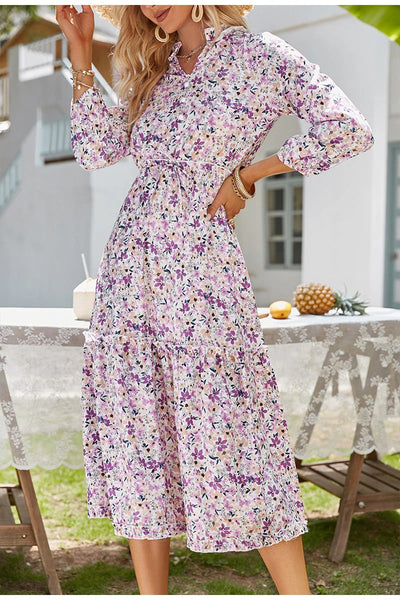 Sukienka Maxi W Kwiaty W Stylu Vintage