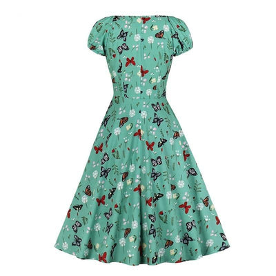 Letnia Sukienka W Motyle Z 1950 Roku