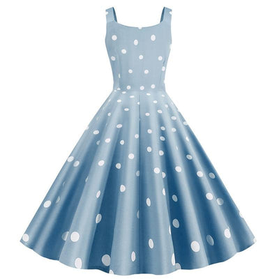 Niebieska Sukienka Pin Up Z Lat 50