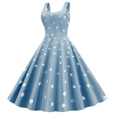 Niebieska Sukienka Pin Up Z Lat 50