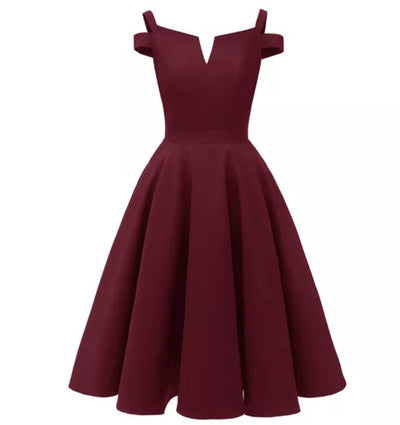 Sukienka Pin-Up Z Lat 50  Bordeaux