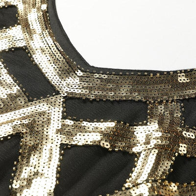 Sukienka Vintage Z Lat 20. Czarnozłota