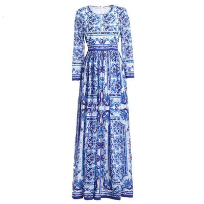 Sukienka Plus Size 40s Niebieska