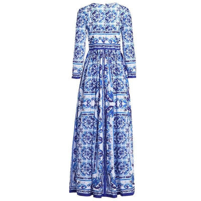 Sukienka Plus Size 40s Niebieska