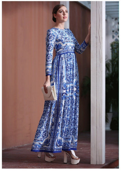 Sukienka Plus Size 40s Niebieska