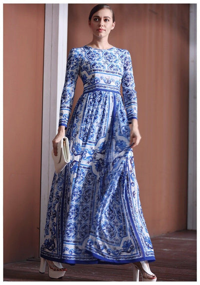 Sukienka Plus Size 40s Niebieska