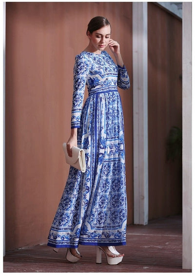 Sukienka Plus Size 40s Niebieska