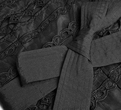 Czarna Ażurowa Sukienka Z Lat 40