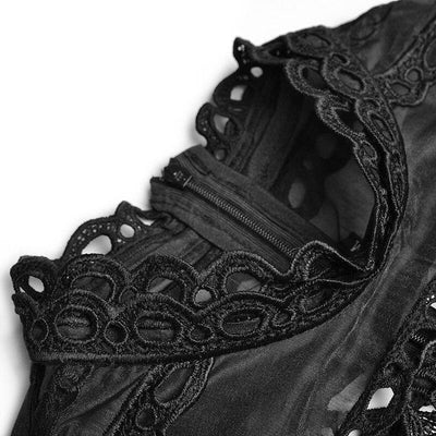 Czarna Ażurowa Sukienka Z Lat 40