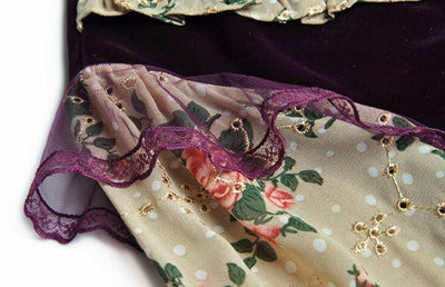 Aksamitna Sukienka W Kwiaty Z Lat 40