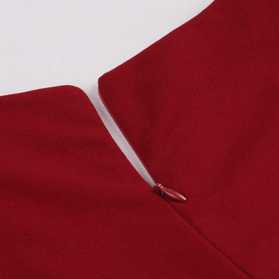 Burgundowa Sukienka Z Lat 50