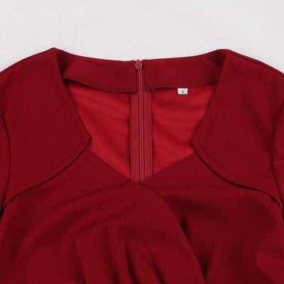 Burgundowa Sukienka Z Lat 50