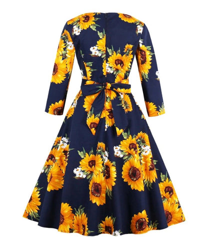 Sukienka Z Długimi Rękawami W Stylu Lat 50