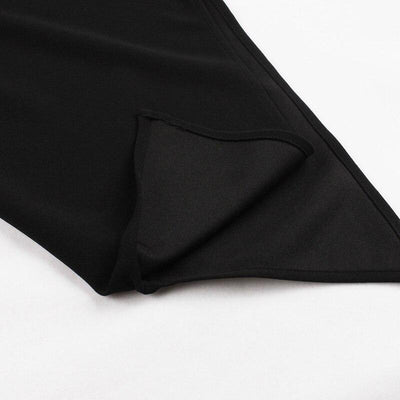 Czarna Sukienka Z Falującymi Rękawami Z Lat 50