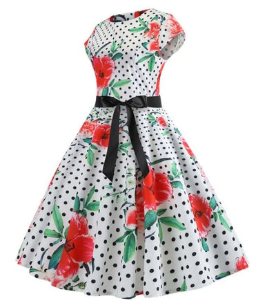 Rozkloszowana Sukienka Vintage W Maki