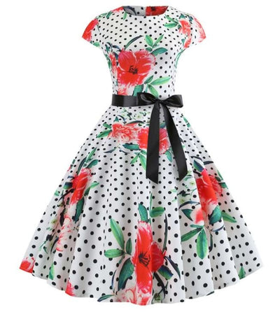 Rozkloszowana Sukienka Vintage W Maki