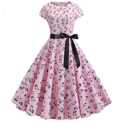 Rozkloszowana Sukienka W Stylu Vintage W Kolorze Music Rose