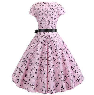 Rozkloszowana Sukienka W Stylu Vintage W Kolorze Music Rose