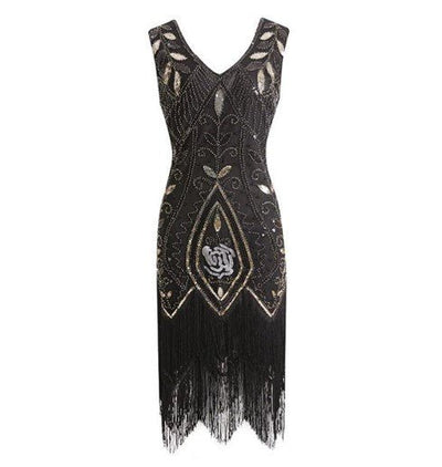 Czarna Sukienka Damska Z Lat 20. XX Wieku