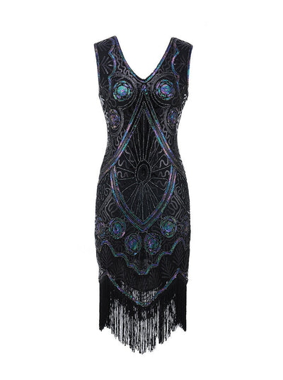 Czarna Krótka Sukienka Gatsby