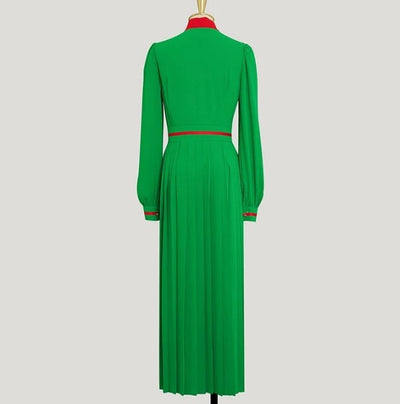 Sukienka Maxi W Stylu Vintage Z Długim Rękawem