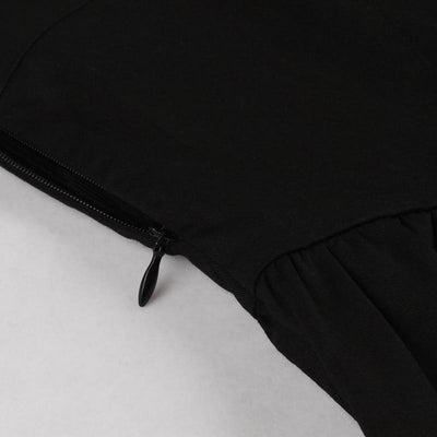 Czarna Sukienka W Motyle Z Lat 50