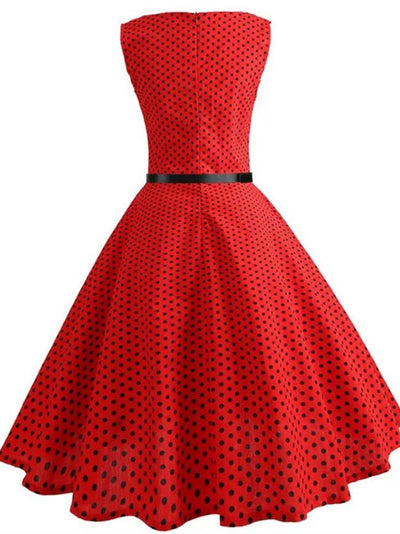Czerwona Sukienka Pin-Up Z Lat 50
