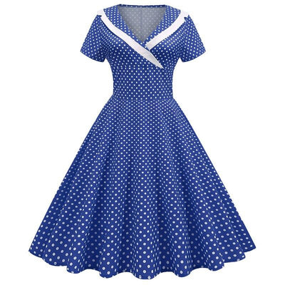 Niebieska Sukienka Druhna W Stylu Retro