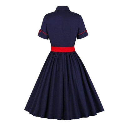 Granatowa Sukienka Rockabilly