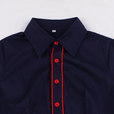 Granatowa Sukienka Rockabilly
