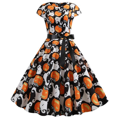 Rockabilly Dyniowa Sukienka
