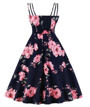 Sukienka W Stylu Vintage W Dużym Rozmiarze Z Odkrytymi Kwiatami