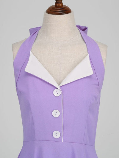Fioletowa Sukienka Pin-Up W Stylu Vintage Z Lat 60