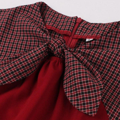 Trapezowa Sukienka Z Lat 50. W Kolorze Bordowym