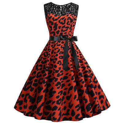 Trapezowa Sukienka Vintage W Stylu Tygrysa