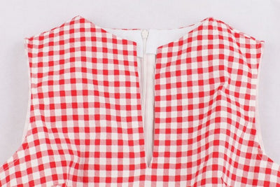Kieszenie W Sukience Vintage W Kratkę