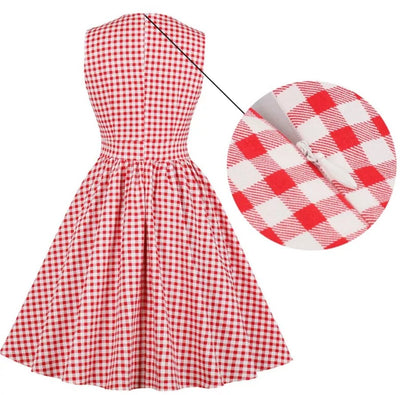 Kieszenie W Sukience Vintage W Kratkę