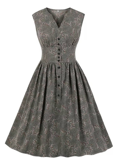 Sukienka Vintage 50 Szara